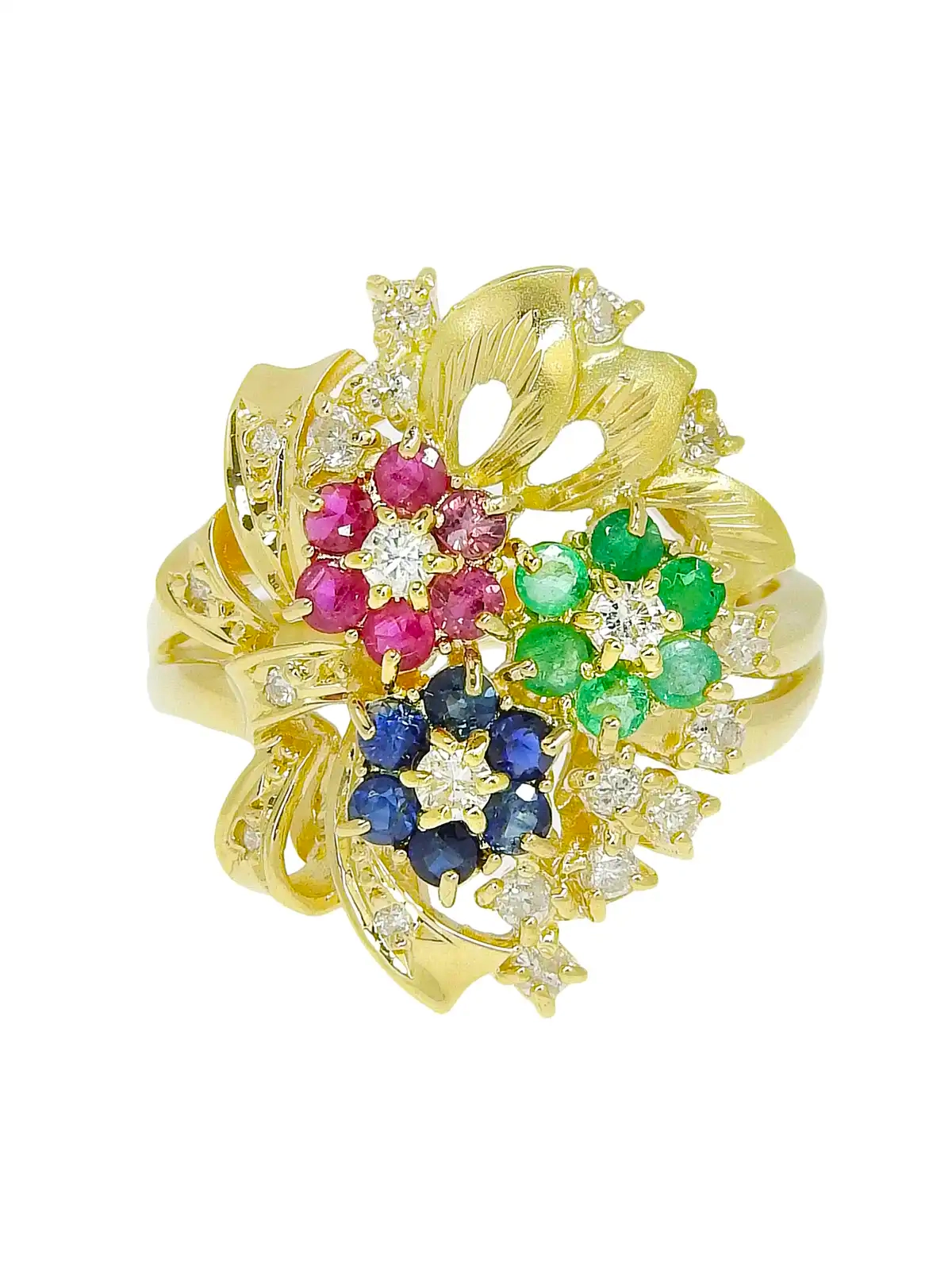 Selection Jewelry 18Kエメラルドブーケモチーフリング ゴールド